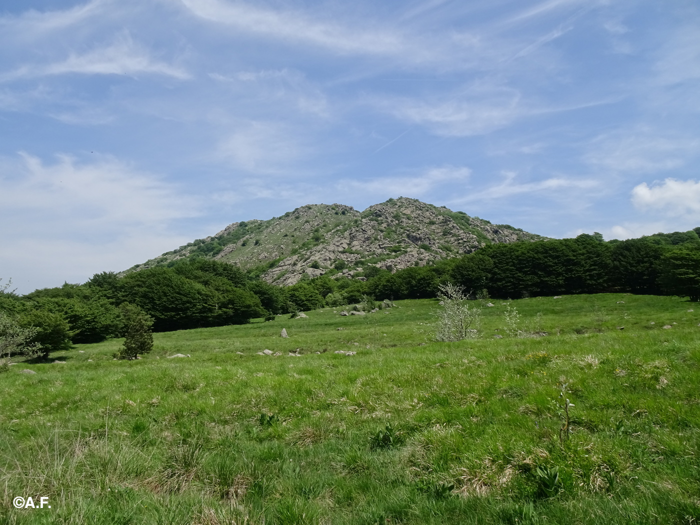 La Rocca del Turnou vista dall’alto vallone del Rio Ferretto