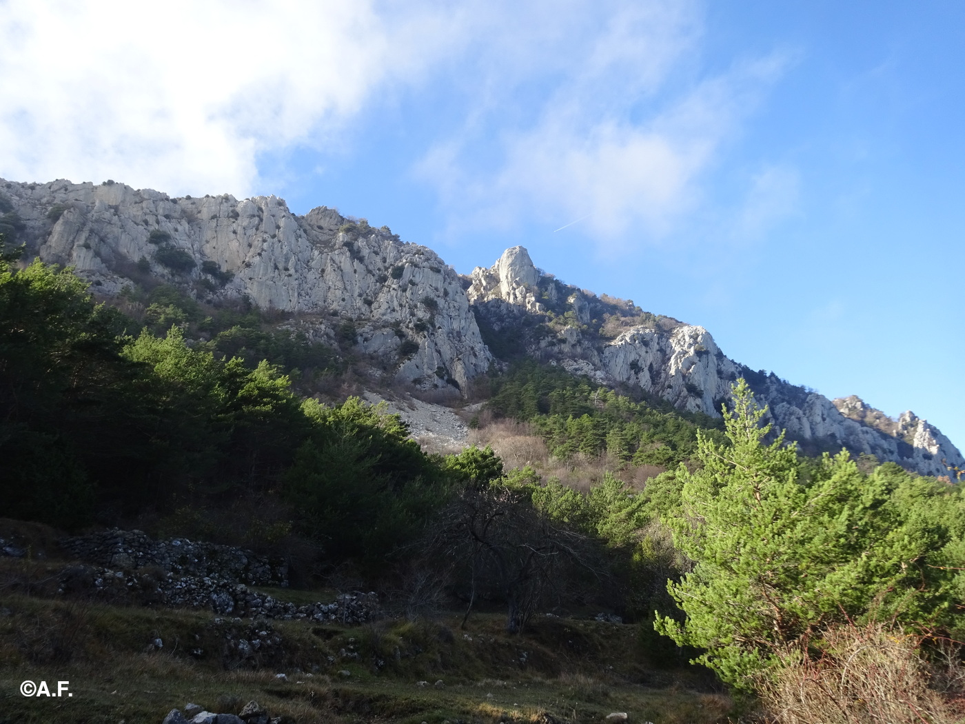 Il dirupato versante est del Monte Butetta