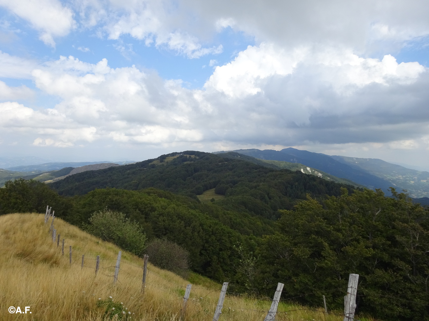 Panorama dal Monte Borgognone verso nord; sullo sfondo il Monte Cervellino