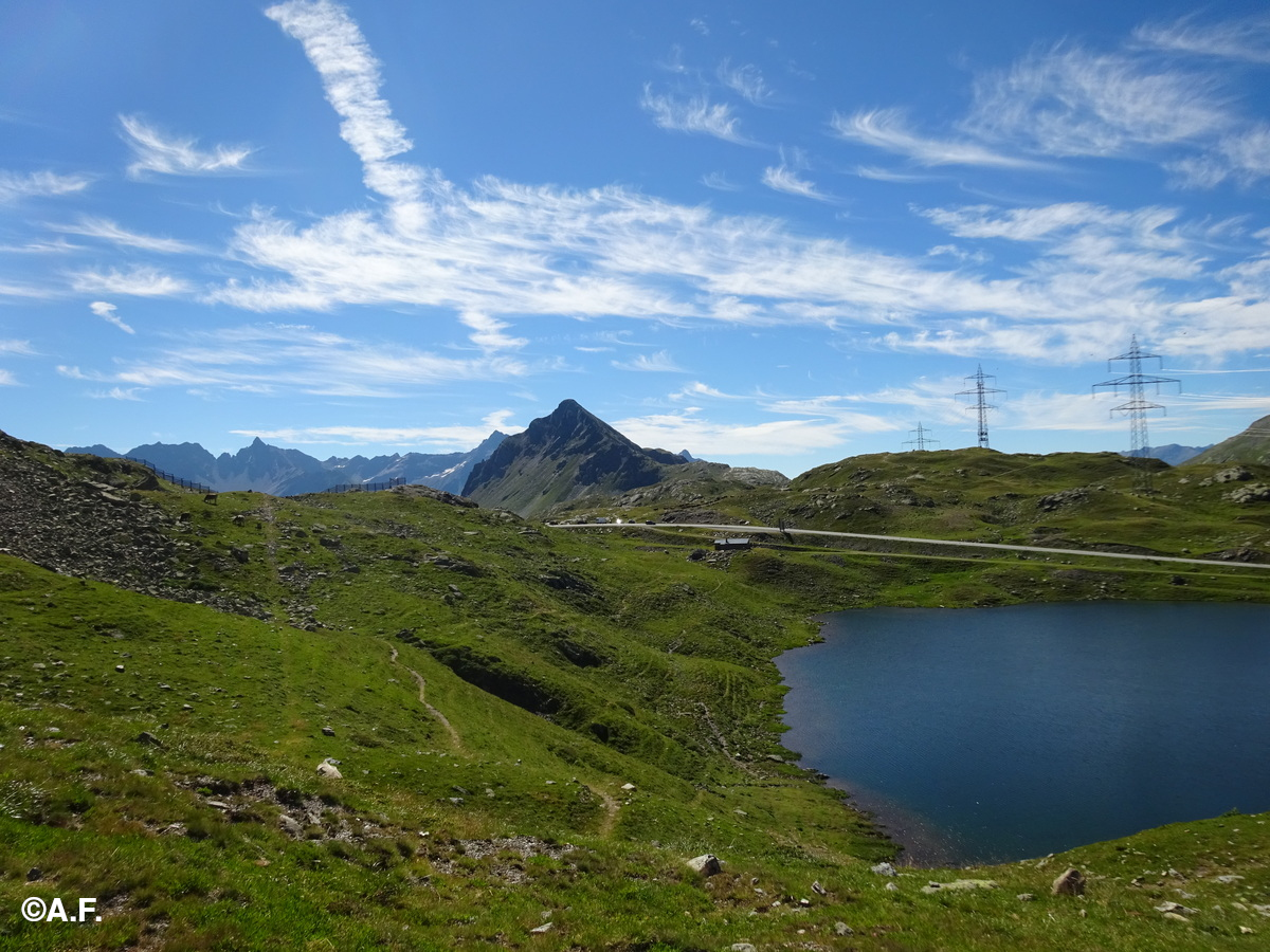 Il Lago della Crocetta, il Passo del Bernina e il Piz Campasc