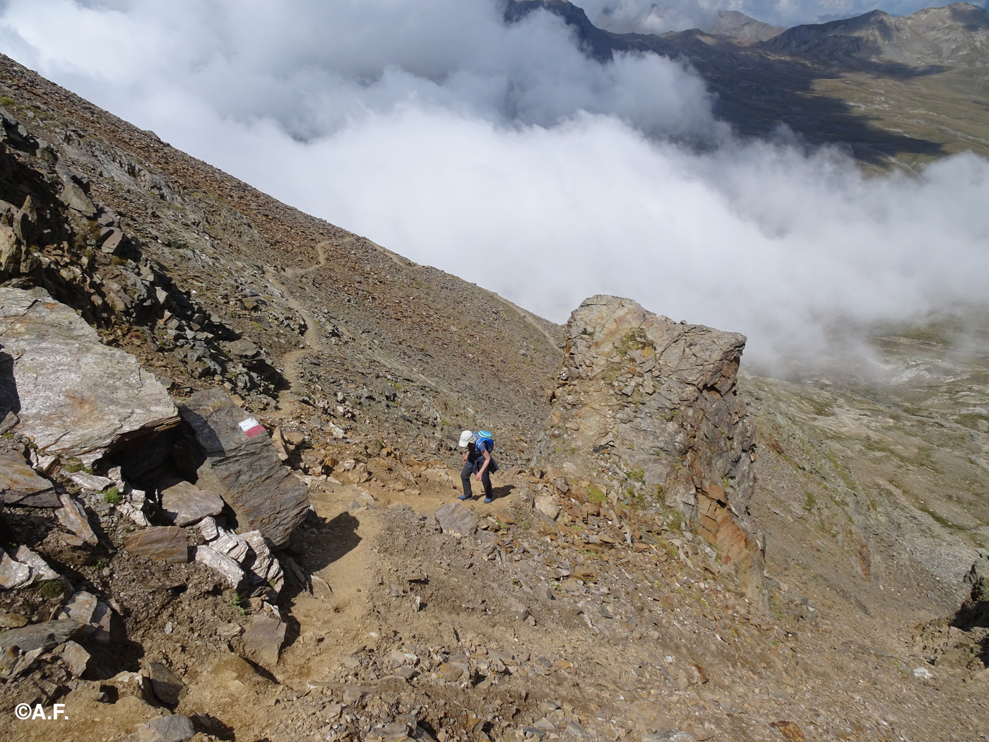 Tratti esposti salendo al Monte Gaviola