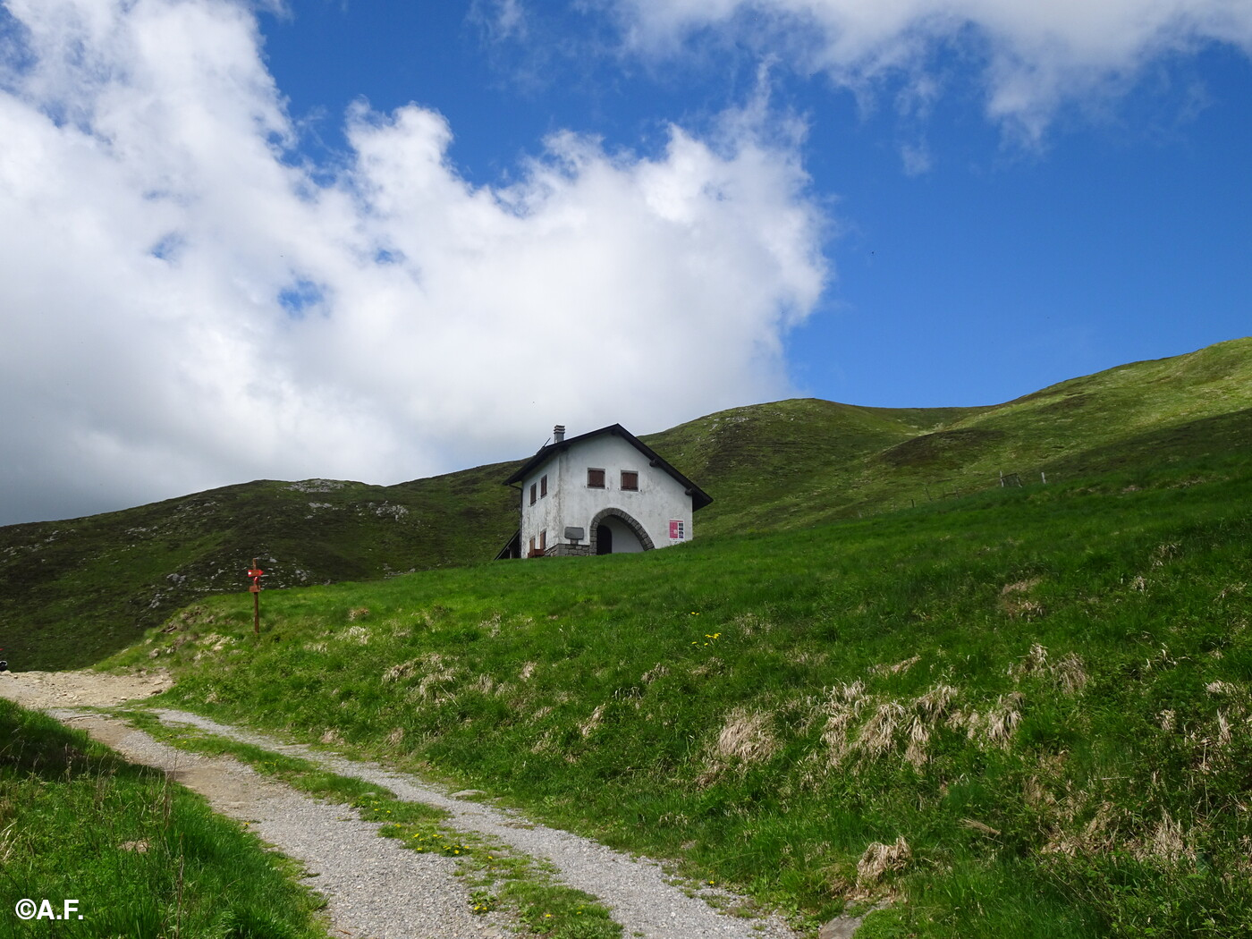 Il Rifugio Cella, appena sopra al limite della faggeta