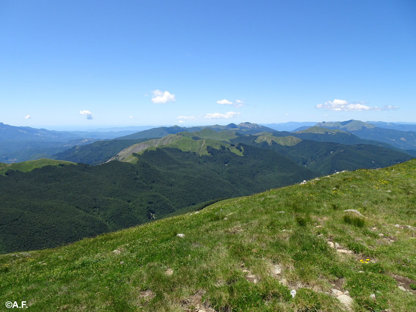 Panorama verso ovest dal Monte la Piella