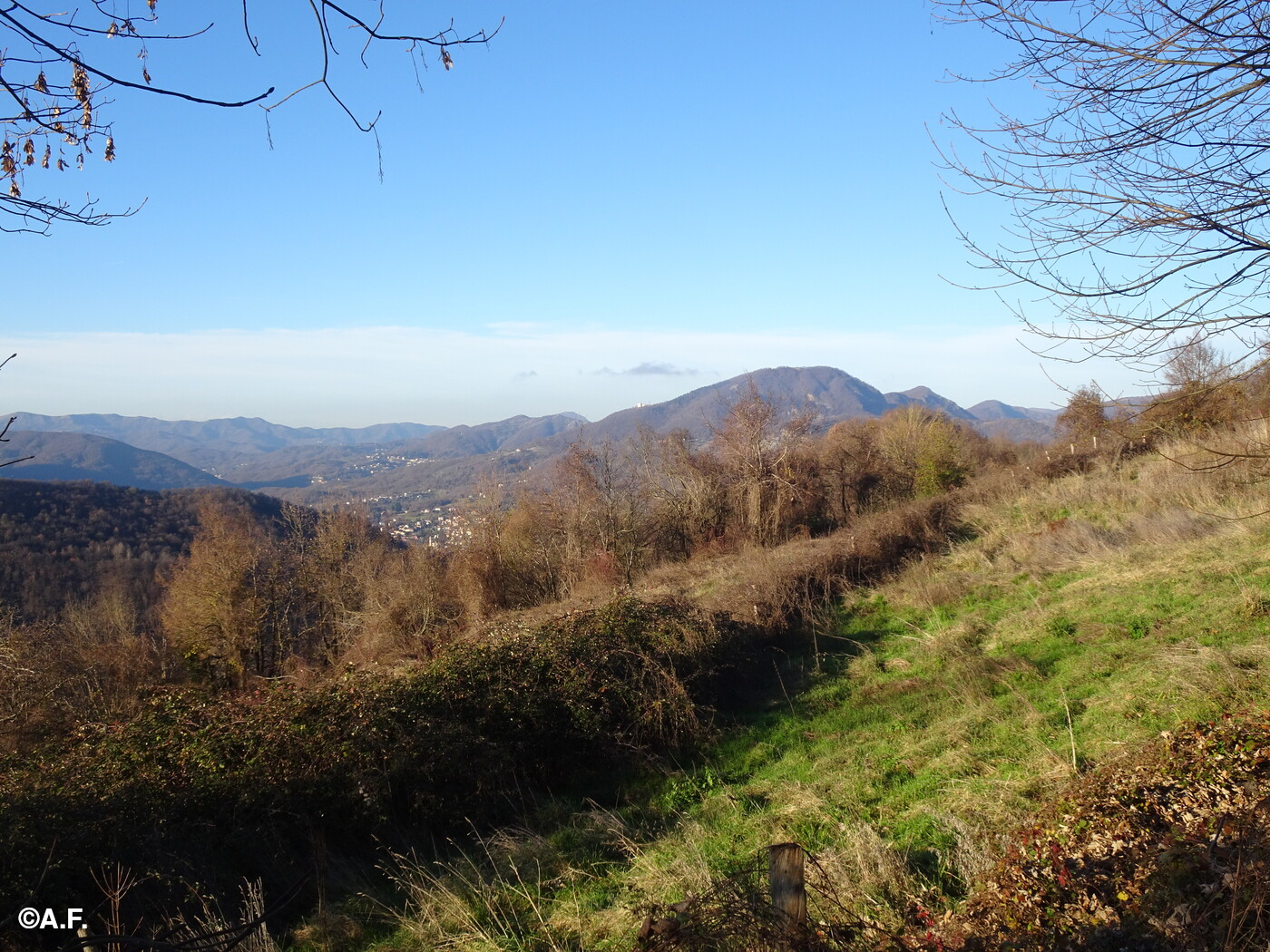 La Valle Scrivia e il Monte Maggio visti dai pressi di Fregaiasse